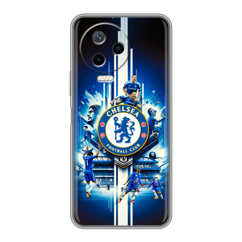 Силиконовый противоударный чехол на Infinix Note 12 Pro с принтом Chelsea Челси Силиконовый противоударный чехол на Infinix Note 12 Pro с принтом Chelsea Челси