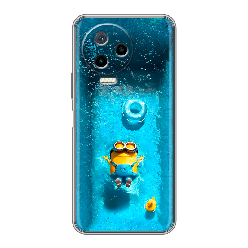 Силиконовый противоударный чехол на Infinix Note 12 Pro с принтом Миньоны Силиконовый противоударный чехол на Infinix Note 12 Pro с принтом Миньоны