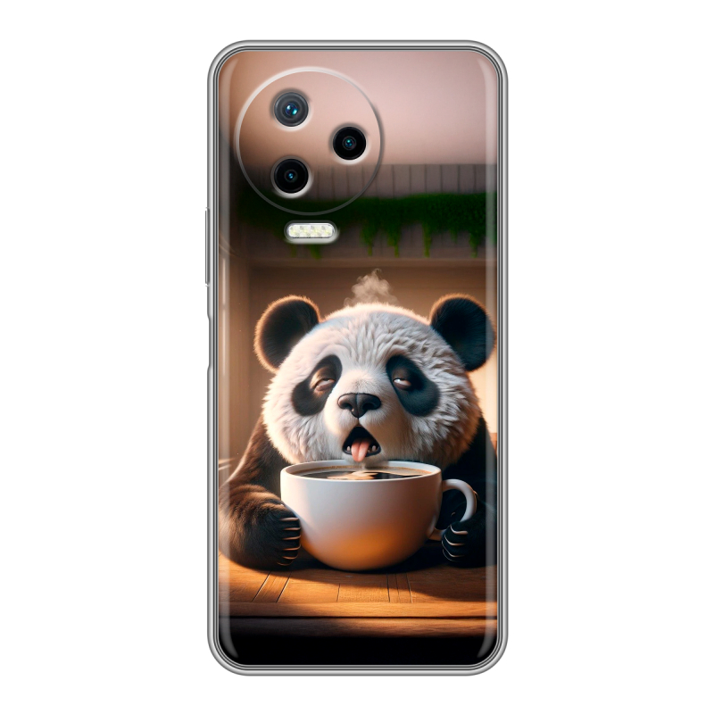 Силиконовый чехол на Infinix Note 12 Pro с принтом смешная панда Силиконовый чехол на Infinix Note 12 Pro с принтом смешная панда