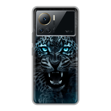 Силиконовый чехол на Infinix Note 12 VIP с принтом Темный леопард
