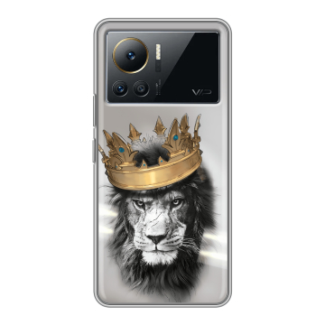 Силиконовый чехол на Infinix Note 12 VIP с принтом Лев с короной