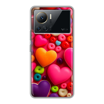 Силиконовый чехол на Infinix Note 12 VIP с принтом Сердечки