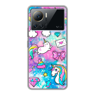 Силиконовый чехол на Infinix Note 12 VIP с принтом Единороги