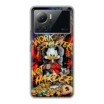 Силиконовый чехол на Infinix Note 12 VIP с принтом Дональд Дак Деньги Силиконовый чехол на Infinix Note 12 VIP с принтом Дональд Дак Деньги