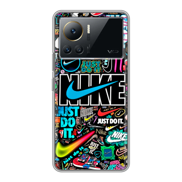 Силиконовый чехол на Infinix Note 12 VIP с принтом найк nike черный Силиконовый чехол на Infinix Note 12 VIP с принтом найк nike черный