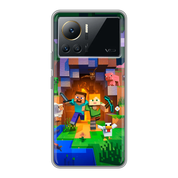 Силиконовый чехол на Infinix Note 12 VIP с принтом Майнкрафт Minecraft Силиконовый чехол на Infinix Note 12 VIP с принтом Майнкрафт Minecraft
