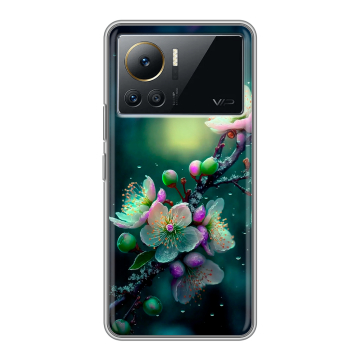 Силиконовый чехол на Infinix Note 12 VIP с принтом Цветы и мрамор