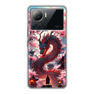Силиконовый чехол на Infinix Note 12 VIP с принтом Дракон Японский Силиконовый чехол на Infinix Note 12 VIP с принтом Дракон Японский