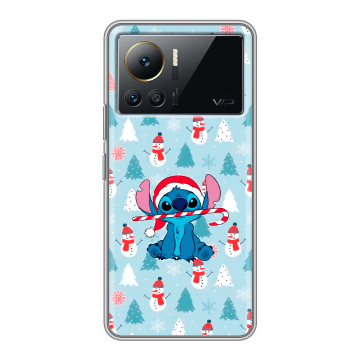 Силиконовый чехол на Infinix Note 12 VIP с принтом Стич Новый год