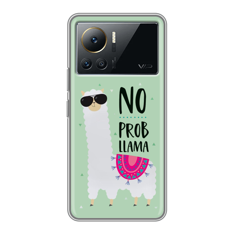 Силиконовый противоударный чехол на Infinix Note 12 VIP с принтом Лама Силиконовый противоударный чехол на Infinix Note 12 VIP с принтом Лама