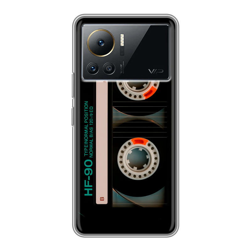 Силиконовый противоударный чехол на Infinix Note 12 VIP с принтом Кассета Силиконовый противоударный чехол на Infinix Note 12 VIP с принтом Кассета