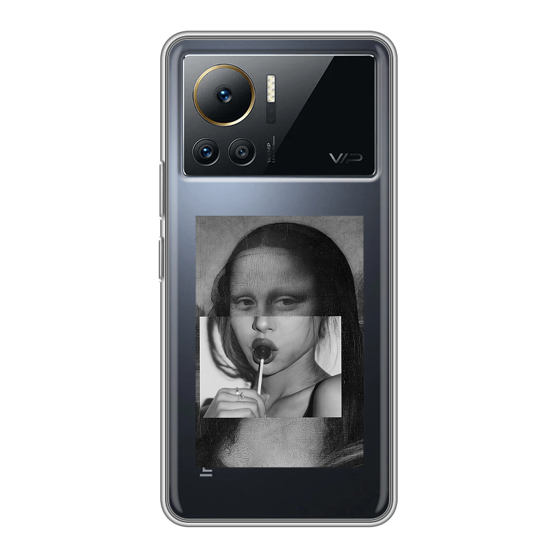 Силиконовый противоударный чехол на Infinix Note 12 VIP с принтом Мона Лиза Силиконовый противоударный чехол на Infinix Note 12 VIP с принтом Мона Лиза