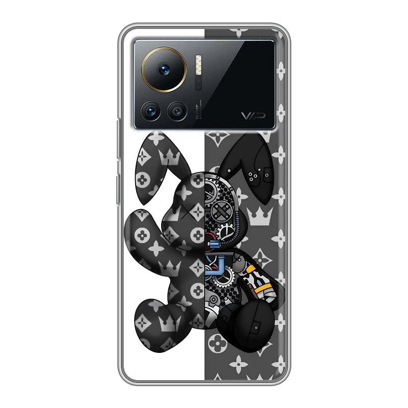 Силиконовый противоударный чехол на Infinix Note 12 VIP с принтом Луи робот Силиконовый противоударный чехол на Infinix Note 12 VIP с принтом Луи робот
