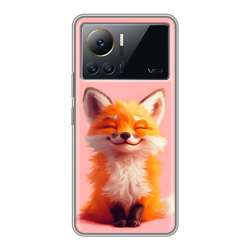 Силиконовый противоударный чехол на Infinix Note 12 VIP с принтом милая лиса Силиконовый противоударный чехол на Infinix Note 12 VIP с принтом милая лиса
