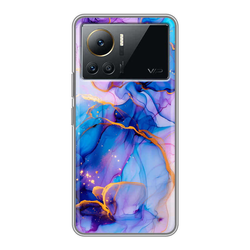 Силиконовый чехол на Infinix Note 12 VIP с принтом синий мрамор Силиконовый чехол на Infinix Note 12 VIP с принтом синий мрамор