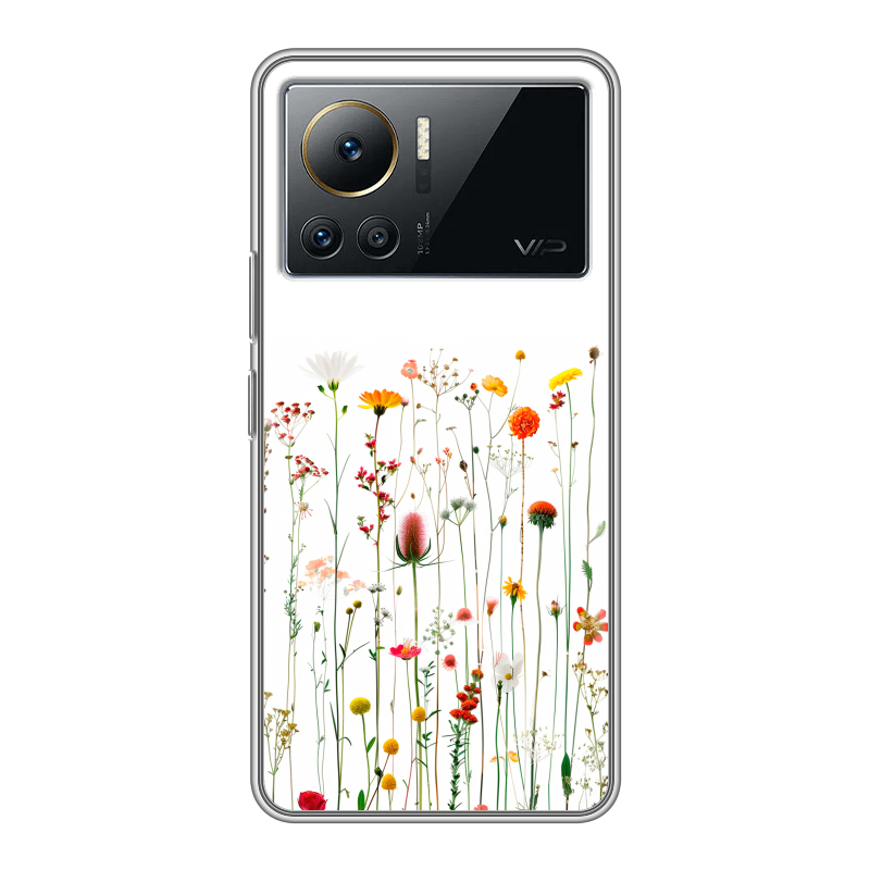 Силиконовый противоударный чехол на Infinix Note 12 VIP с принтом цветы Силиконовый противоударный чехол на Infinix Note 12 VIP с принтом цветы