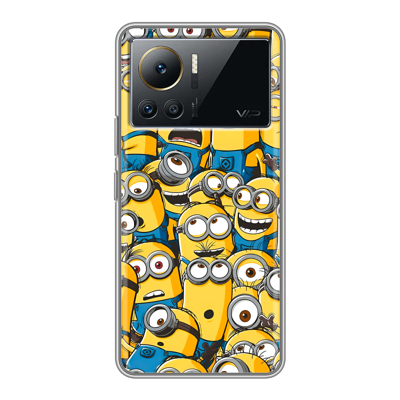 Силиконовый противоударный чехол на Infinix Note 12 VIP с принтом Миньоны Силиконовый противоударный чехол на Infinix Note 12 VIP с принтом Миньоны