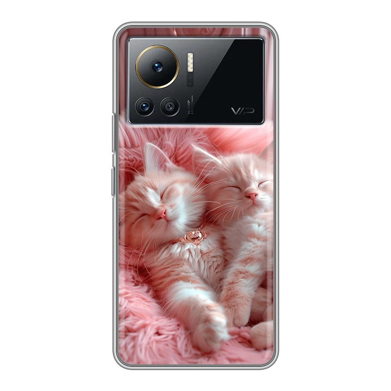 Силиконовый чехол на Infinix Note 12 VIP с принтом котята котики Силиконовый чехол на Infinix Note 12 VIP с принтом котята котики