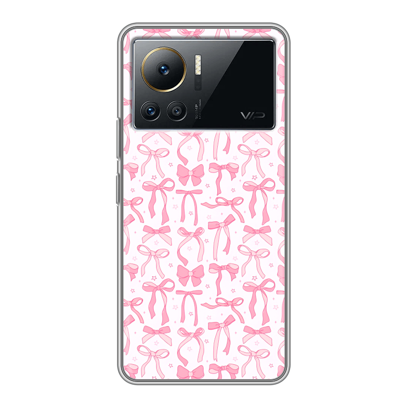 Силиконовый чехол на Infinix Note 12 VIP с принтом Розовые бантики Силиконовый чехол на Infinix Note 12 VIP с принтом Розовые бантики