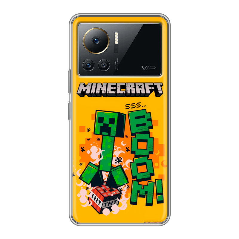 Силиконовый чехол на Infinix Note 12 VIP с принтом Майнкрафт Minecraft Силиконовый чехол на Infinix Note 12 VIP с принтом Майнкрафт Minecraft