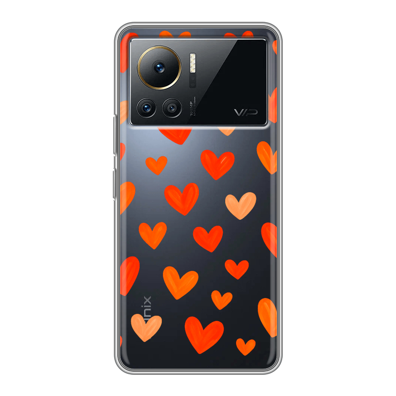 Силиконовый чехол на Infinix Note 12 VIP с принтом Сердечки Силиконовый чехол на Infinix Note 12 VIP с принтом Сердечки