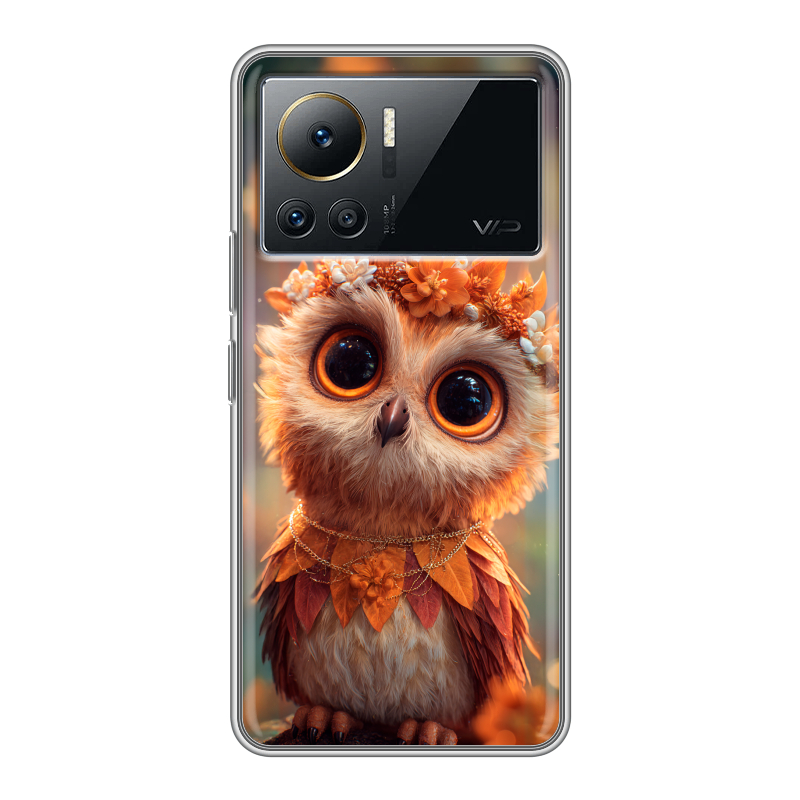 Силиконовый чехол на Infinix Note 12 VIP с принтом Милая сова Силиконовый чехол на Infinix Note 12 VIP с принтом Милая сова