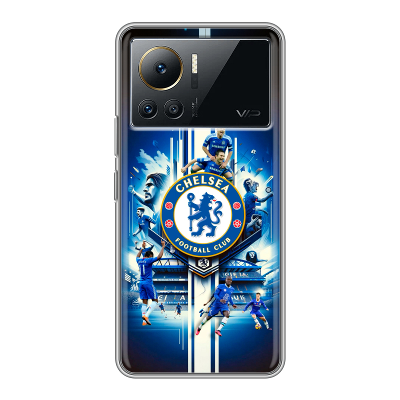 Силиконовый противоударный чехол на Infinix Note 12 VIP с принтом Chelsea Челси Силиконовый противоударный чехол на Infinix Note 12 VIP с принтом Chelsea Челси