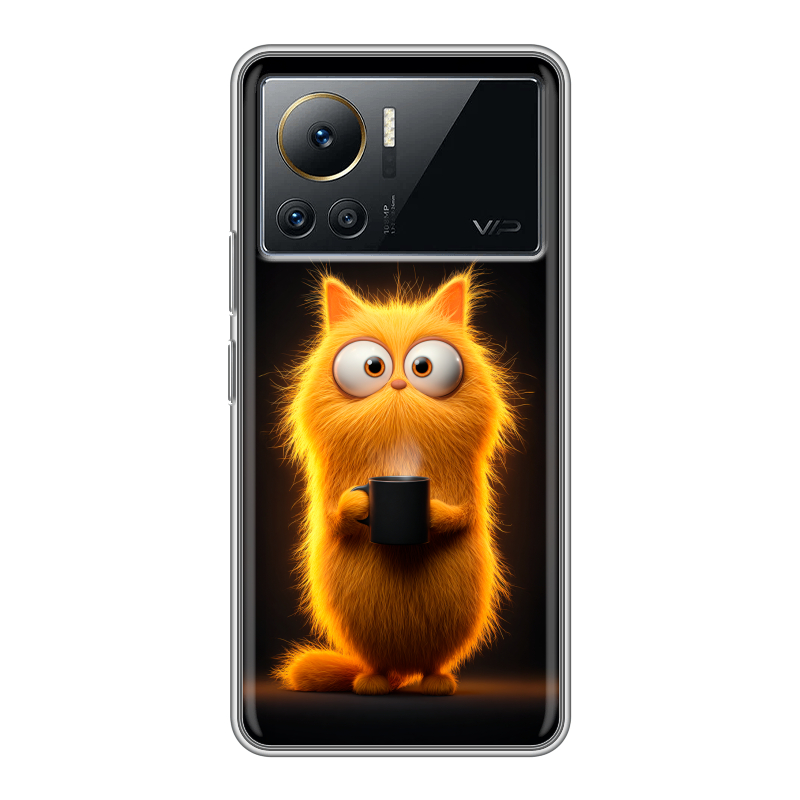 Силиконовый чехол на Infinix Note 12 VIP с принтом Смешной кот Силиконовый чехол на Infinix Note 12 VIP с принтом Смешной кот