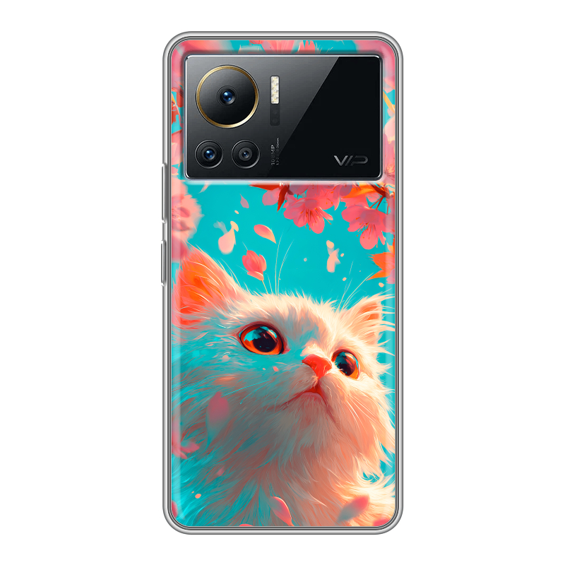 Силиконовый противоударный чехол на Infinix Note 12 VIP с принтом Красивый кот Силиконовый противоударный чехол на Infinix Note 12 VIP с принтом Красивый кот