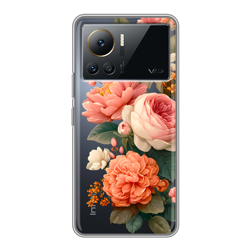Силиконовый противоударный чехол на Infinix Note 12 VIP с принтом цветы Силиконовый противоударный чехол на Infinix Note 12 VIP с принтом цветы