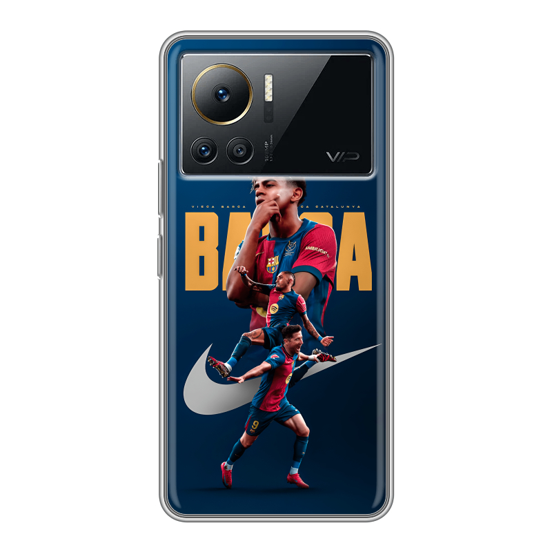 Силиконовый противоударный чехол на Infinix Note 12 VIP с принтом Барселона Barca Yamal Силиконовый противоударный чехол на Infinix Note 12 VIP с принтом Барселона Barca Yamal