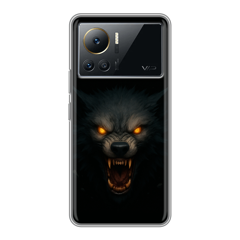 Силиконовый противоударный чехол на Infinix Note 12 VIP с принтом Волк Силиконовый противоударный чехол на Infinix Note 12 VIP с принтом Волк