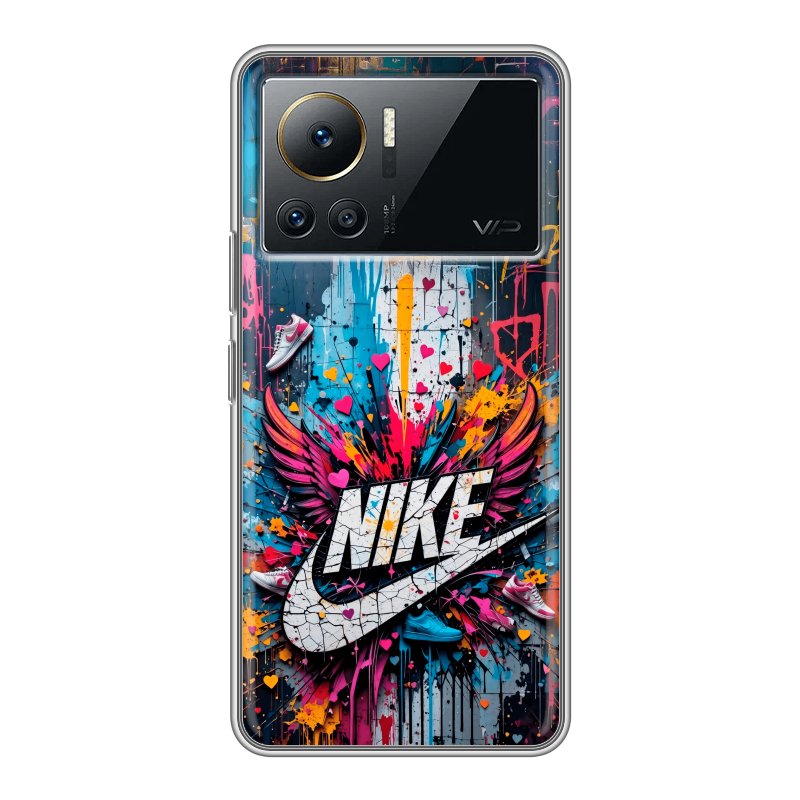 Силиконовый противоударный чехол на Infinix Note 12 VIP с принтом Nike Найк Силиконовый противоударный чехол на Infinix Note 12 VIP с принтом Nike Найк