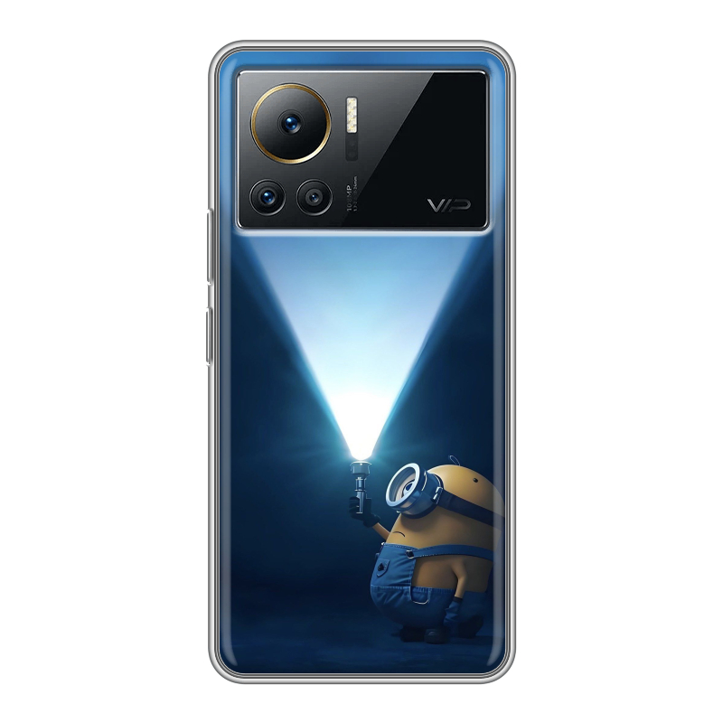 Силиконовый противоударный чехол на Infinix Note 12 VIP с принтом Миньоны Силиконовый противоударный чехол на Infinix Note 12 VIP с принтом Миньоны