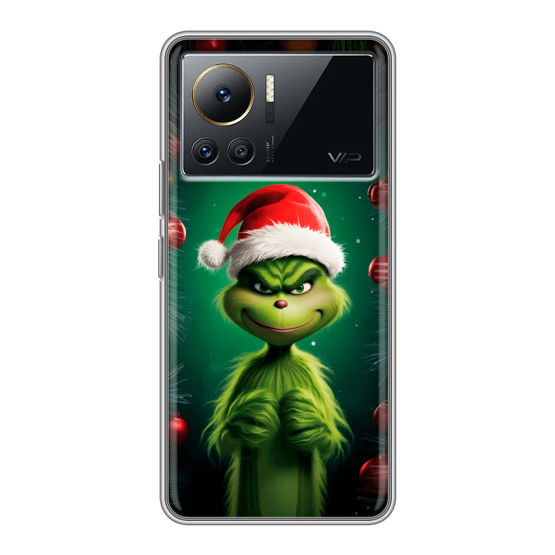 Силиконовый чехол на Infinix Note 12 VIP с принтом Гринч Новый год Рождество Силиконовый чехол на Infinix Note 12 VIP с принтом Гринч Новый год Рождество