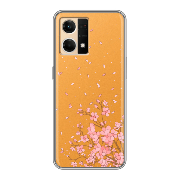 Силиконовый чехол на OPPO Reno7 с принтом Ветка сакуры Силиконовый чехол на OPPO Reno7 с принтом Ветка сакуры