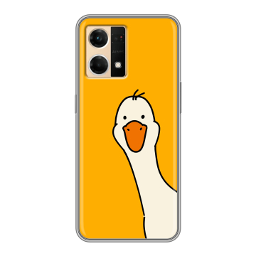 Силиконовый чехол на OPPO Reno7 с принтом Утка
