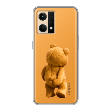 Силиконовый чехол на OPPO Reno7 с принтом Медведь Силиконовый чехол на OPPO Reno7 с принтом Медведь