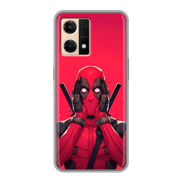 Силиконовый чехол на OPPO Reno7 с принтом Дедпул Deadpool