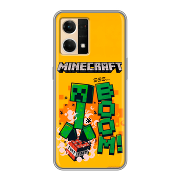 Силиконовый чехол на OPPO Reno7 с принтом Майнкрафт Minecraft