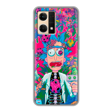 Силиконовый чехол на OPPO Reno7 с принтом Рик и Морти Rick Morty