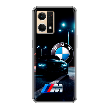 Силиконовый чехол на OPPO Reno7 с принтом БМВ BMW Силиконовый чехол на OPPO Reno7 с принтом БМВ BMW