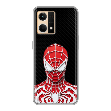 Силиконовый чехол на OPPO Reno7 с принтом человек паук spiderman
