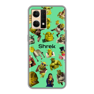 Силиконовый чехол на OPPO Reno7 с принтом Шрек Shrek