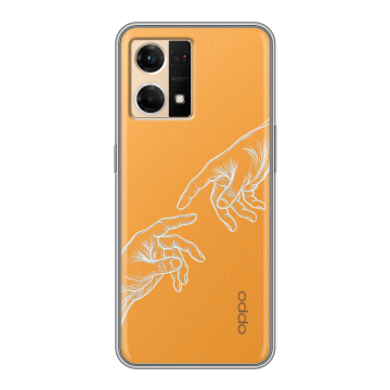 Силиконовый чехол на OPPO Reno7 с принтом Сотворение мира