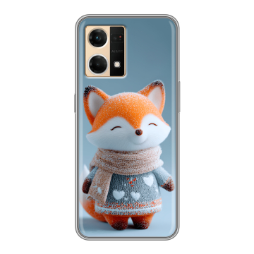 Силиконовый чехол на OPPO Reno7 с принтом Лиса
