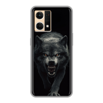 Силиконовый чехол на OPPO Reno7 с принтом Волк Силиконовый чехол на OPPO Reno7 с принтом Волк