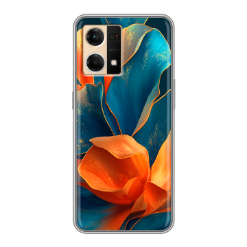 Силиконовый чехол на OPPO Reno7 с принтом Цветы