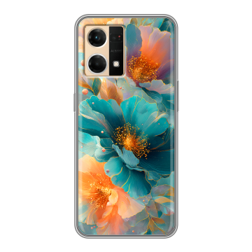 Силиконовый чехол на OPPO Reno7 с принтом Цветы