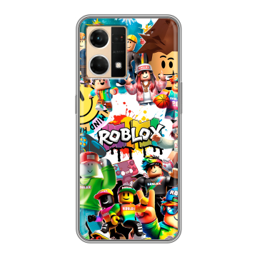 Силиконовый чехол на OPPO Reno7 с принтом Roblox Роблокс Силиконовый чехол на OPPO Reno7 с принтом Roblox Роблокс